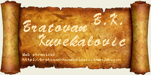 Bratovan Kuvekalović vizit kartica